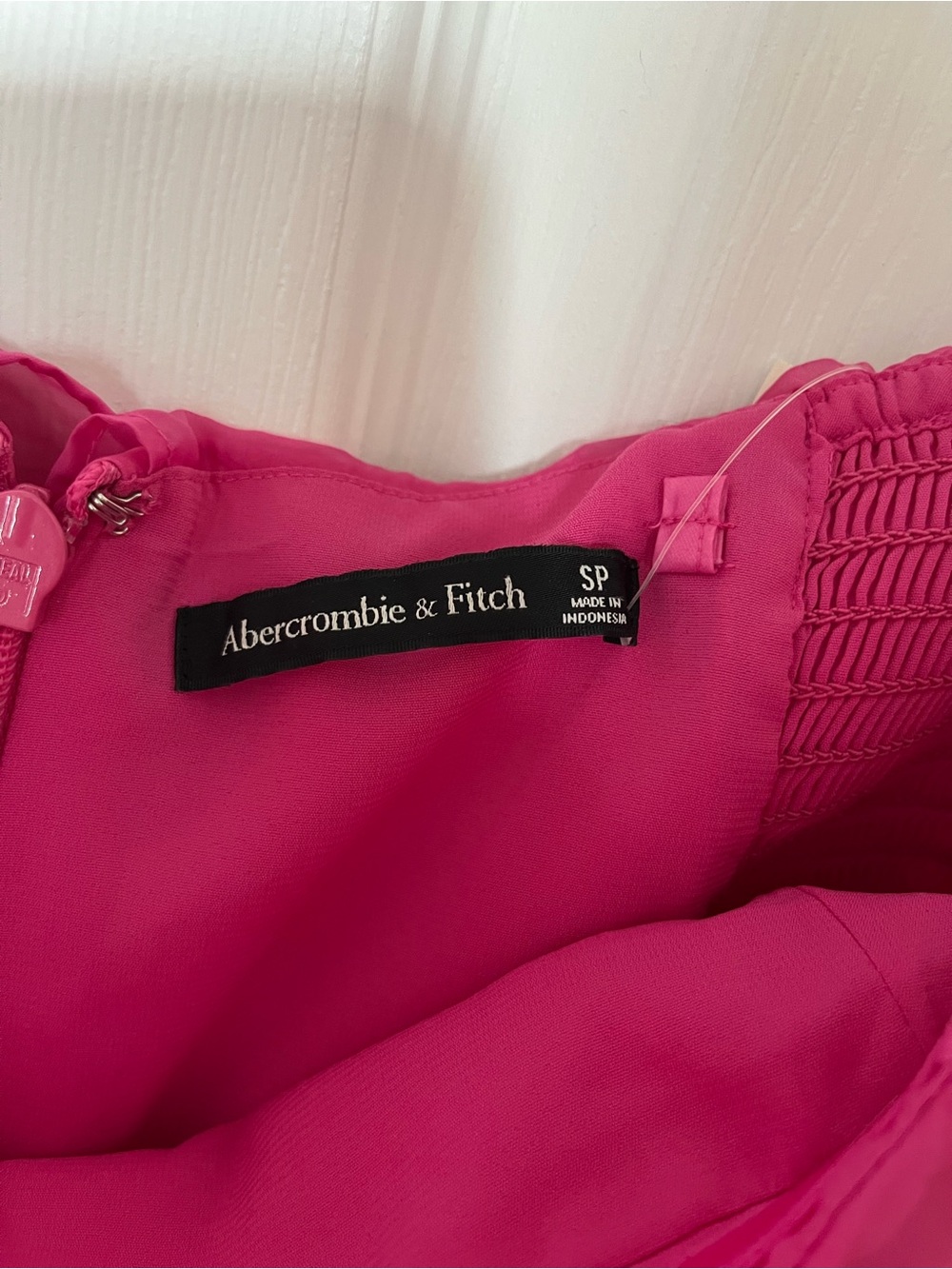 Abercrombie & Fitch Strapless Pink Tiered Mini Dress - Picture 3 of 4